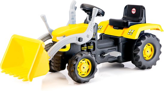 Dolu Traptractor Met Voorlader & Claxon Geel/zwart van Merkloos