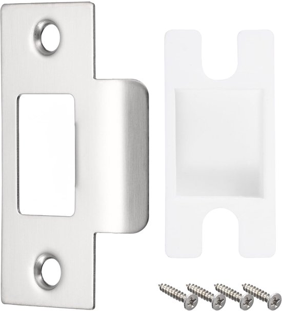 Door Locking Plate, 70 mm x 40.3 mm, 201 Stainless Steel Locking Plate with Box for Door Frames, Door Posts, Silver van Merkloos