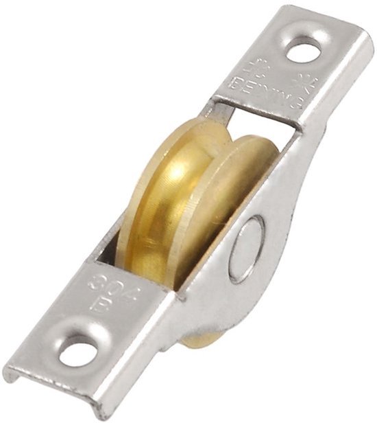 Door Single Roll Sliding Weight Pulley, 27mm Diameter, Zilverkleurig, Goudkleurig