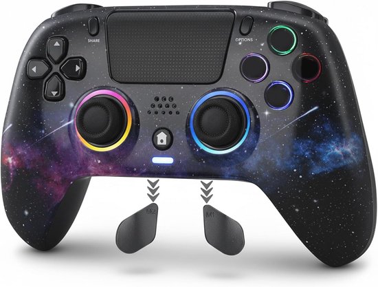 Draadloze controller voor PS4 en PC met RGB-licht en Hall Effect technologie van Merkloos