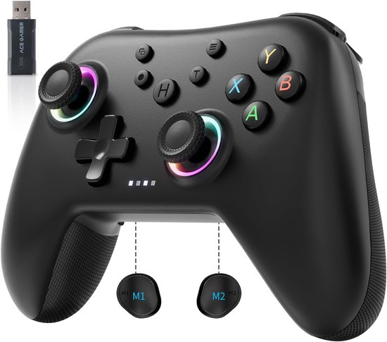Draadloze Game Controller - Gamepad PC - Gaming Ervaring - Hall Effect Joysticks - 15.8 x 12.3 x 8 cm van Merkloos