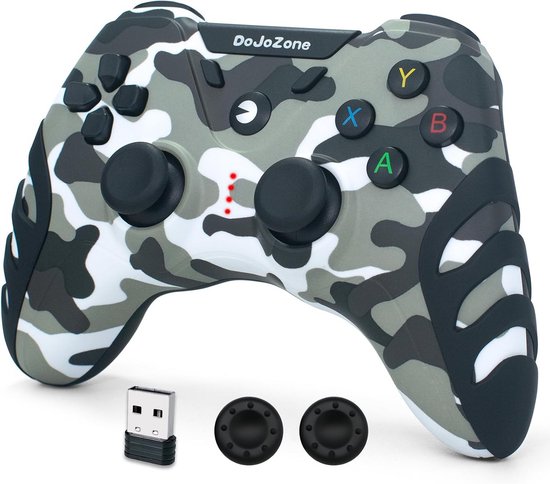 Draadloze Game Controller PC en PS3 met Dubbele Trilling - 2.4G Gamepad Windows van Merkloos