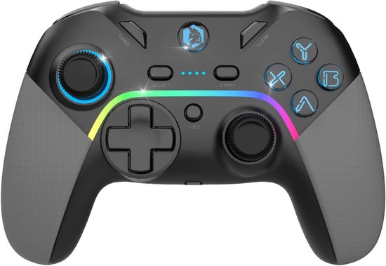 Draadloze Gamecontroller met 2,4GHz voor PC, PS3 en Switch - Trilling en RGB Verlichting van Merkloos