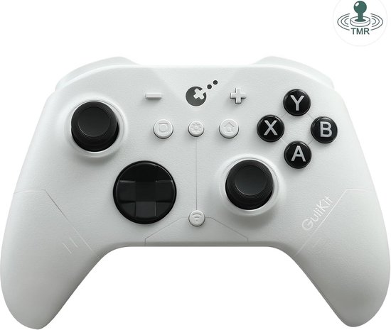 Draadloze Gamecontroller voor Switch 1/2 - Lage Latentie 3.25ms - Magnetische TMR-sticks - Hall Effect Triggers - 6-assige Motion Control - Tactiele D-pad - 30u Accu - USB-C - Bluetooth - ES PRO - Wit van Merkloos