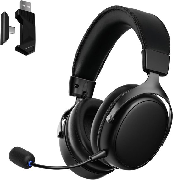Draadloze Gaming Headset met Ultra Lage Latentie, 53mm Drivers en 250 Uur Batterijduur voor PS5, PS4 en PC – Lichtgewicht en Comfortabel met Microfoon