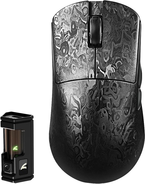 Draadloze Gaming Muis - Ergonomische Muis - Intensief Gamers Gebruik - 49g Carbon Fiber - 8000Hz Polling Rate - Forged Black