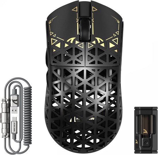 Draadloze Gaming Muis - Lichtgewicht Muis - Intensief Gamers - 8000Hz Polling Rate - 39 Gram - Zwart