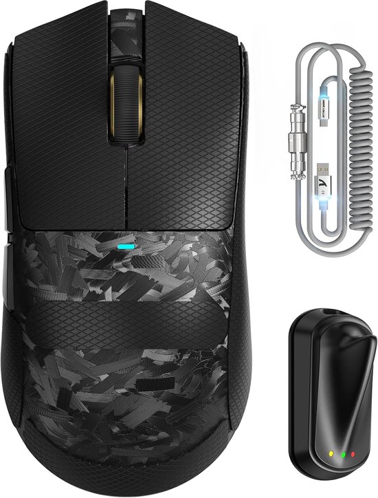 Draadloze Gaming Muis - Lichtgewicht Muis - Intensieve Games - 8000Hz Polling Rate - 59g Ultralicht - Paars van Merkloos
