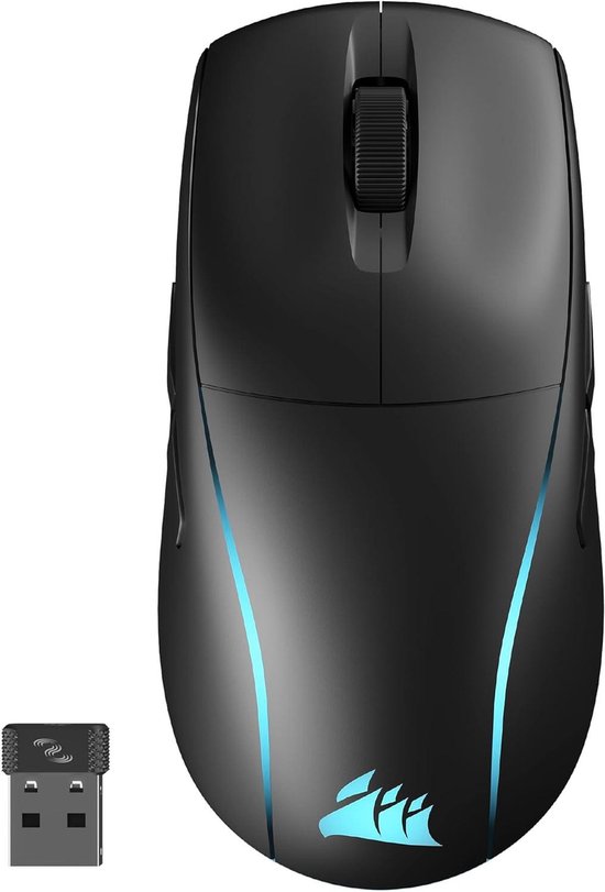 Draadloze Gaming Muis - Lichtgewicht Muis - Snelle Actie Games - Verwisselbare Zijknoppen - 89 Gram - Zwart