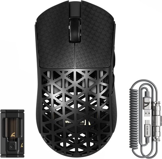 Draadloze Gaming Muis - Ultralichte Muis - Snelle Games - 8000Hz Polling - 39 Gram - Zwart