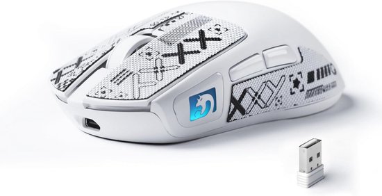 Draadloze Gamingmuis - Lichtgewicht Muis - Gaming Prestaties - Tri-Mode Connectiviteit - 53g Ultralicht - Wit