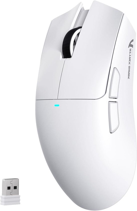 Draadloze Gamingmuis - Lichtgewicht Muis - Precisie Gamen - Ultralicht 63g Ontwerp - 128x64x40 mm - Wit