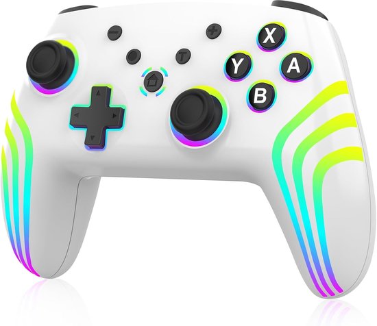 Draadloze Pro Controller - Gamepad - Nintendo Switch Gaming - 7 Kleurveranderende RGB - 5 x 10 x 15 cm van Merkloos