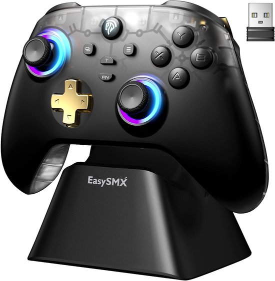 Draadloze Pro Gamecontroller met Oplaaddock voor PC, Switch, iOS en Android - Hall Effect Joysticks van Merkloos