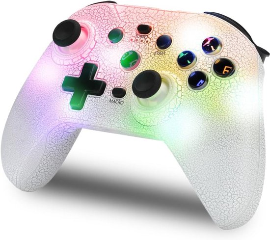 Draadloze RGB LED Gaming Controller met Macro en Telefoonhouder van Merkloos