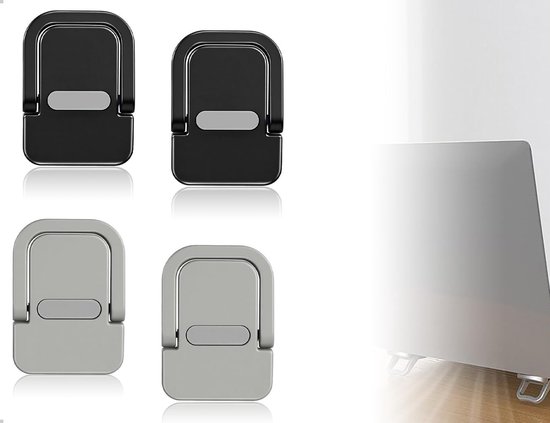 Draagbare Vouwbare Mini Laptopstandaard - 4 Stuks, Verstelbare Plastic Houder voor Thuiswerk, Gaming en TV Series Kijken