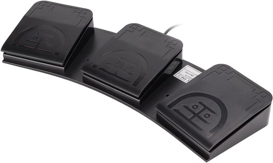 Drievoudig Voetpedaal - Voetschakelaar USB - Efficiënter Werken - Aanpasbaar met 3 Toetsen - Ergonomisch Ontwerp - Zwart