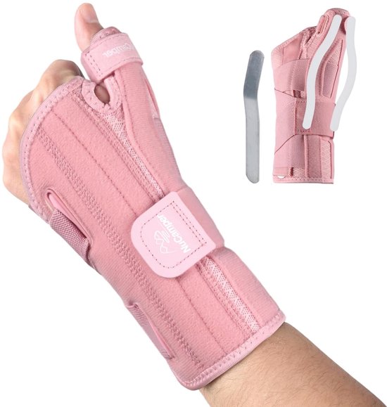Duimbrace Rechts en Links en Polsbandage, Duimspalk Brace Ademend Duimbandage met Metalen Rails Duimsteun voor Artritis Carpale Tunnel Pijnverlichting Tendinitis Verstuiking Mannen en Vrouwen