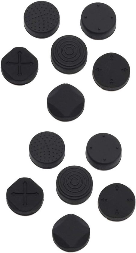 Duimgrepen Set - Controller Caps - Verbeterde Game Controle - Beschermt Tegen Slijtage - 12 Stuks - Zwart van Merkloos