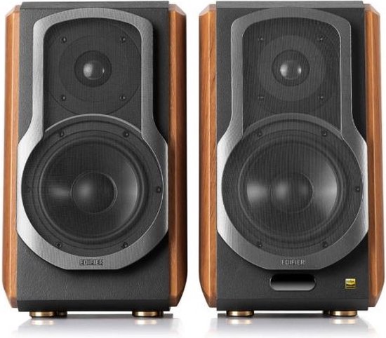 Edifier - S1000MKII actieve wifi boekenplank speaker - Walnoot (per paar) - 120 W van Edifier