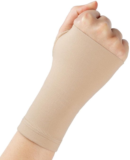Elastisch pols- en handspasemverband, compressie polsbrace voor artritis, carpaaltunnelsyndroom, verstuikingen en sportblessures - linker- of rechterhand (L)