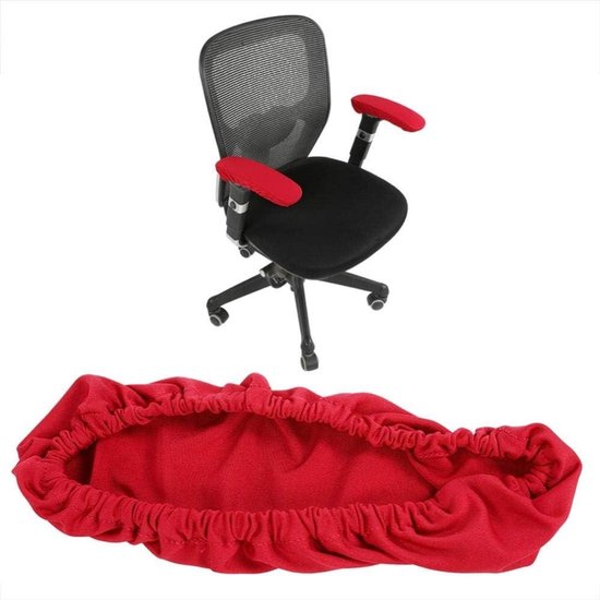 Elastische Armsteun Cover voor Bureaustoel - Comfortabele Arm Pad - Thuiskantoor en Bar - Rood van Merkloos