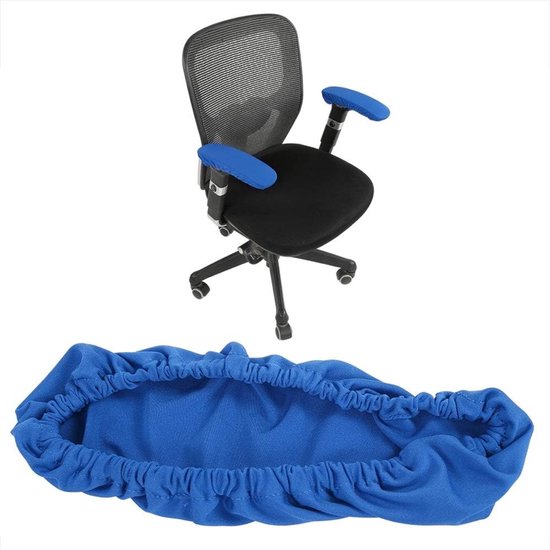 Elastische Armsteunhoes voor Kantoorstoelen, Comfortabele Armleuningkussen, Afneembare Armsteunhoes voor Thuis en Bar (Blauw)