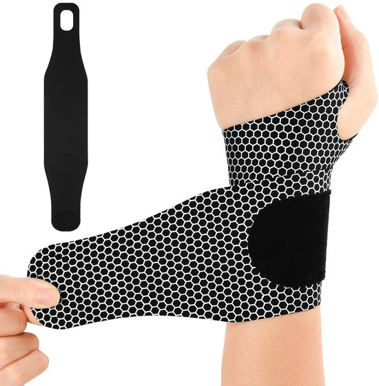 Elastische polsbrace, ultradun, ademend, polsbrace met ultradunne peesmantel, voor artritis, tendinitis, carpale tunnel en verstuiking, dames en heren
