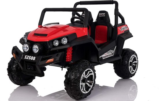 Elektrische Buggy voor Kinderen met Afstandsbediening - 2 Persoons, 4x Motor, Bluetooth en FM-Radio van Merkloos