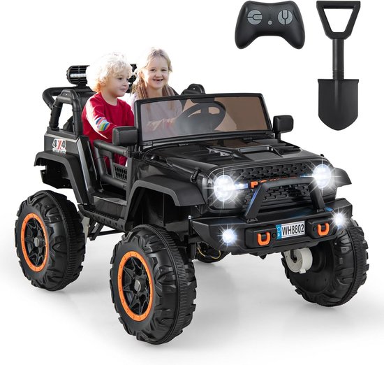Elektrische Kinderauto - Kindervoertuig Ride-on - Buiten Spelen - Inclusief Afstandsbediening - 122 x 86 x 83 cm - Zwart van Merkloos