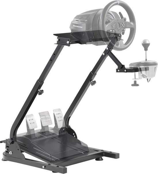 ElevateCommerce – Verstelbare Racestuur Stand | Wheel Stand voor Logitech G25 G27 G29 G920 G923 Thrustmaster T128 T300 T500RS | Opvouwbaar & Stevig Metaal van Merkloos