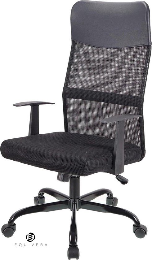 Equivera Verstelbare hoofdsteun bureaustoel - Ergonomische bureaustoel met lumbaalsteun - Hoogte verstelbaar - 360 ° roterend - Mesh rugleuning - Geschikt voor thuiskantoor Gaming chair 20 van Merkloos