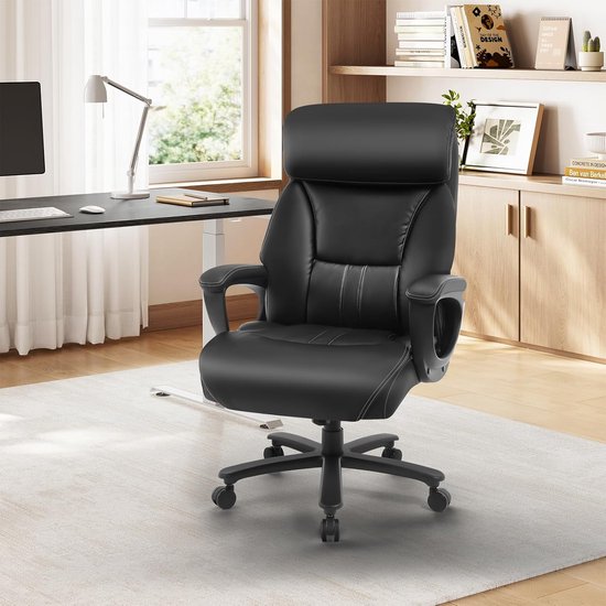 ErgoLux Pro Executive XL Bureaustoel met Hoofdsteun en Lendensteun (86D x 72W x 127H cm, draagvermogen 150 kg)