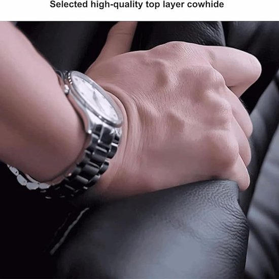 Ergonomic Office Chair High Back Leather Executive Reclining Chair with Footrest – Big and Tall Manager Computer Chair, Height Adjustable 117–122 cm, 90–150° Recline, 181 kg Load Capacity van Merkloos