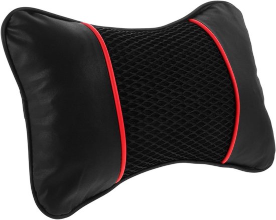 Ergonomisch Autokussen voor Reizen en Gaming Stoelen, Ademend Ontwerp voor Optimale Comfort, Eenvoudige Installatie, Zwart en Rood van Merkloos