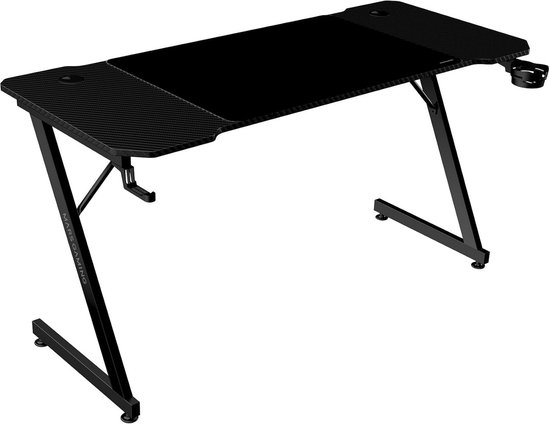 Ergonomisch Gaming Bureau met Carbon Oppervlak en XXL Muismat van Merkloos