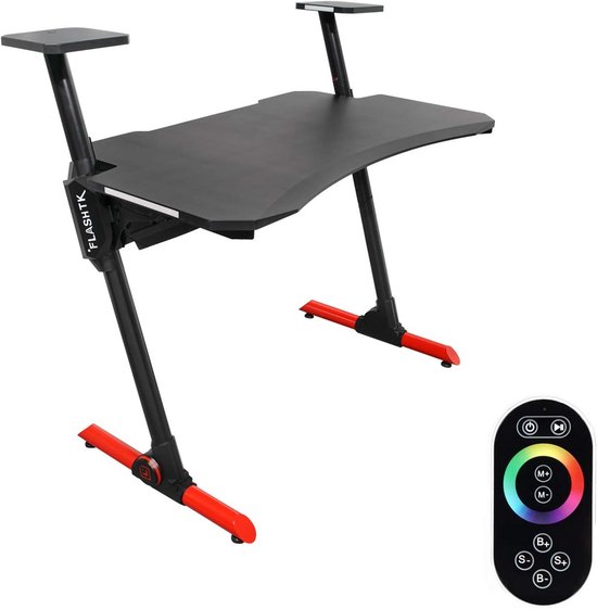 Ergonomisch Gaming Bureau met RGB LED - Stevige Computertafel voor Gamers