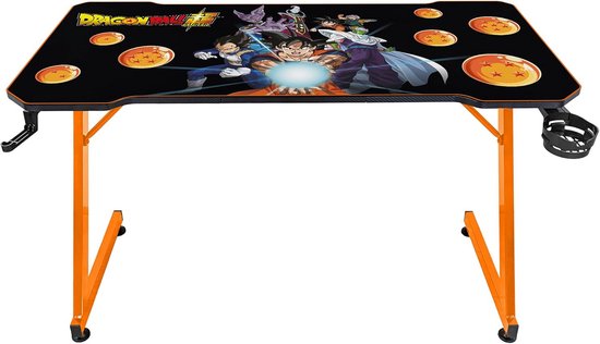 Ergonomisch Gaming Bureau met XXL Muismat - Carbon Afwerking - Zwart/Oranje van Merkloos