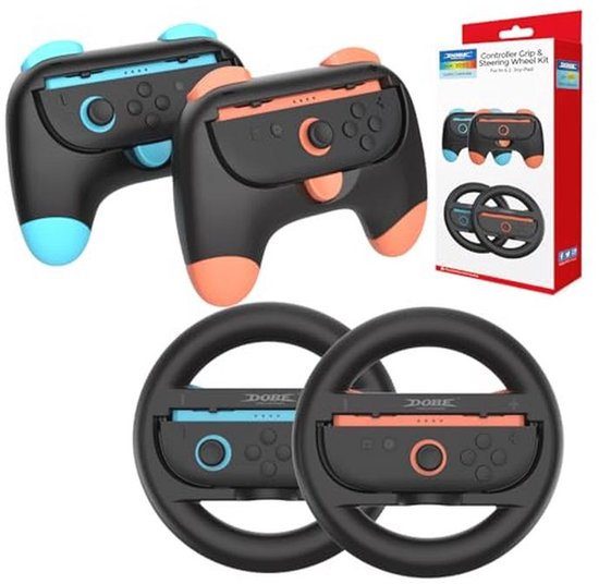 Ergonomische 4-in-1 Racing Wheel Set voor Switch 2 met Stuurwielen en Handgrepen - Compatibel met JoyCon Accessoires van Merkloos