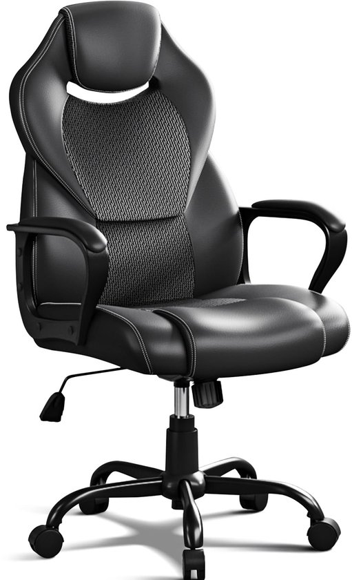 Ergonomische Bureau Stoel met Zachte Armleuningen, Zwart