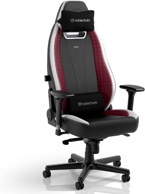 Ergonomische Gamestoel Zwart Wit Rood Stevig Metalen Frame 150 kg Laadvermogen van Merkloos