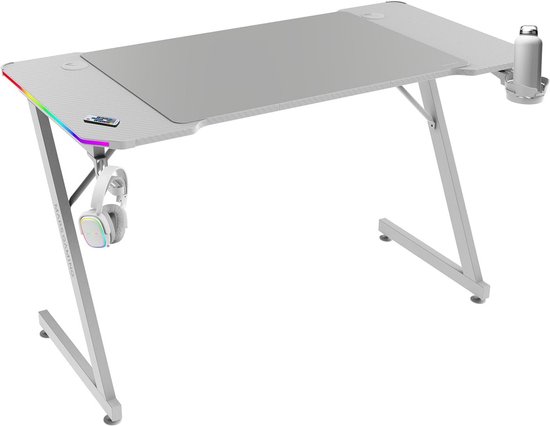 Ergonomische Gaming Bureau met ARGB LED Verlichting en XXL Muisoptrek van Merkloos
