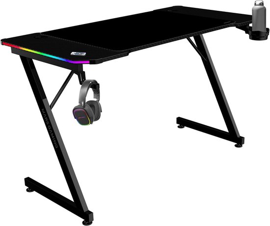 Ergonomische Gaming Bureau Tafel 120x60cm met ARGB Verlichting & XXL Muismat van Merkloos