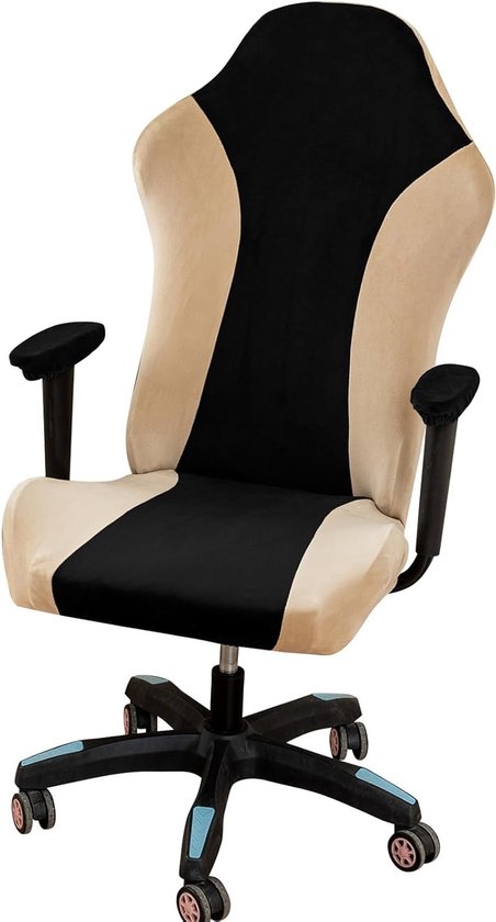 Ergonomische Gaming Stoel Bekleding - Zwarte Kantoorstoel Hoes voor Computer - Comfortabele Fleece Cover voor Stoelen van Merkloos