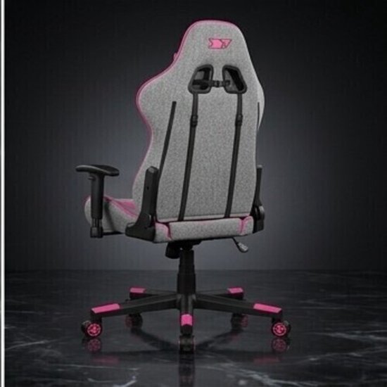 Ergonomische Gaming Stoel DR90 Pro – Grijs/Roze | Ademend Stof, 2D Armleuningen, Lenden- & Neksteun, Klasse 4 Gasveer, Kantelbaar-Medahomestore van Merkloos