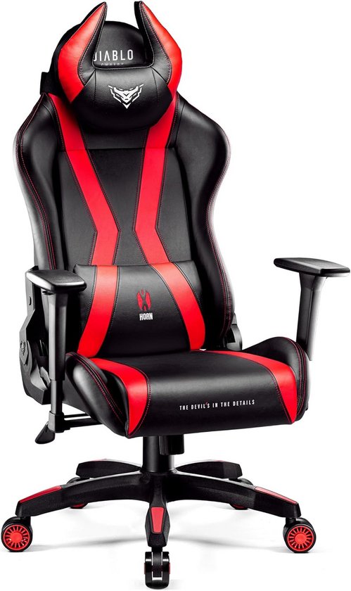Ergonomische Gaming Stoel met 3D Armleuningen en Lumbaal-/Nekkussen - Zwart/Rood
