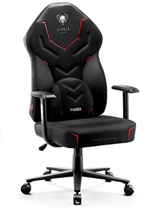 Ergonomische Gaming Stoel met Comfortabele Armleuningen - Lumbaal Kussen en Stofbekleding van Merkloos