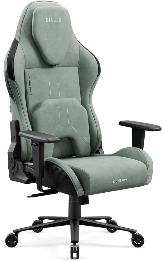 Ergonomische Gaming Stoel met Stoffen Bekleding, Luxe Kussen en Lendensteun - Zitting tot 140 kg