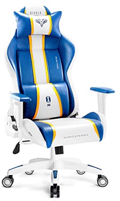 Ergonomische Gaming Stoel met Verstelbare Armleuningen en Nek-/Lendenkussen - XL van Merkloos