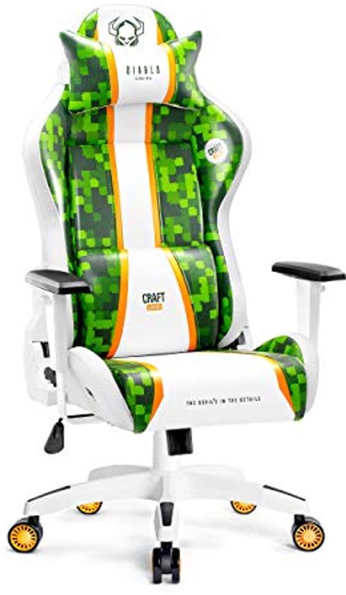 Ergonomische Gaming Stoel met Verstelbare Armleuningen en Nek- / Lendenkussen van Merkloos